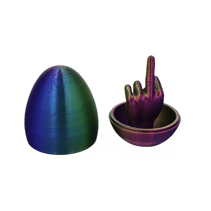 Easter Egg 3D Printing Middle Finger Ornaments Funny Middle Finger Egg Decompress Desktop Decorative Crafts Prank Gift