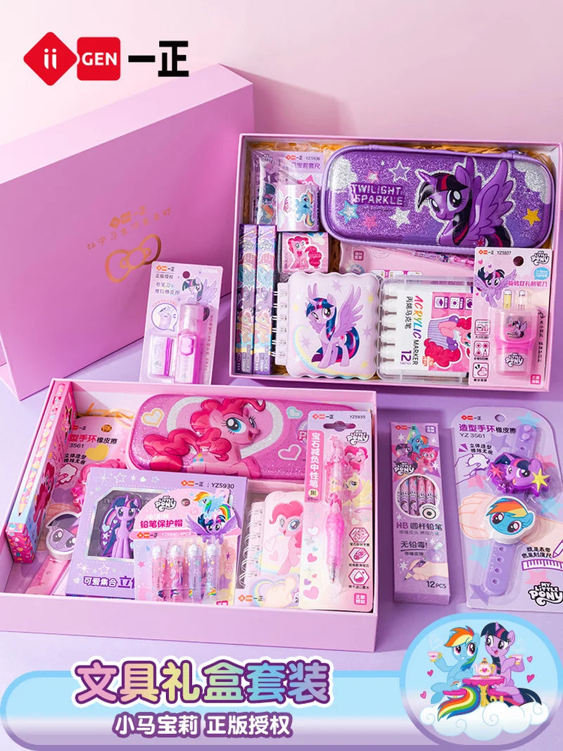 Student Stationery Set Gift iiGEN Little Pony Study Supplies Box Girls Birthday Learning Tools Craft Supplies Large Package