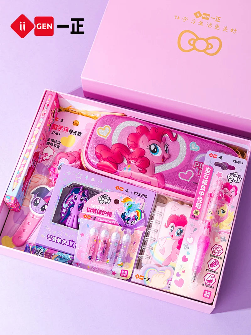 Student Stationery Set Gift iiGEN Little Pony Study Supplies Box Girls Birthday Learning Tools Craft Supplies Large Package