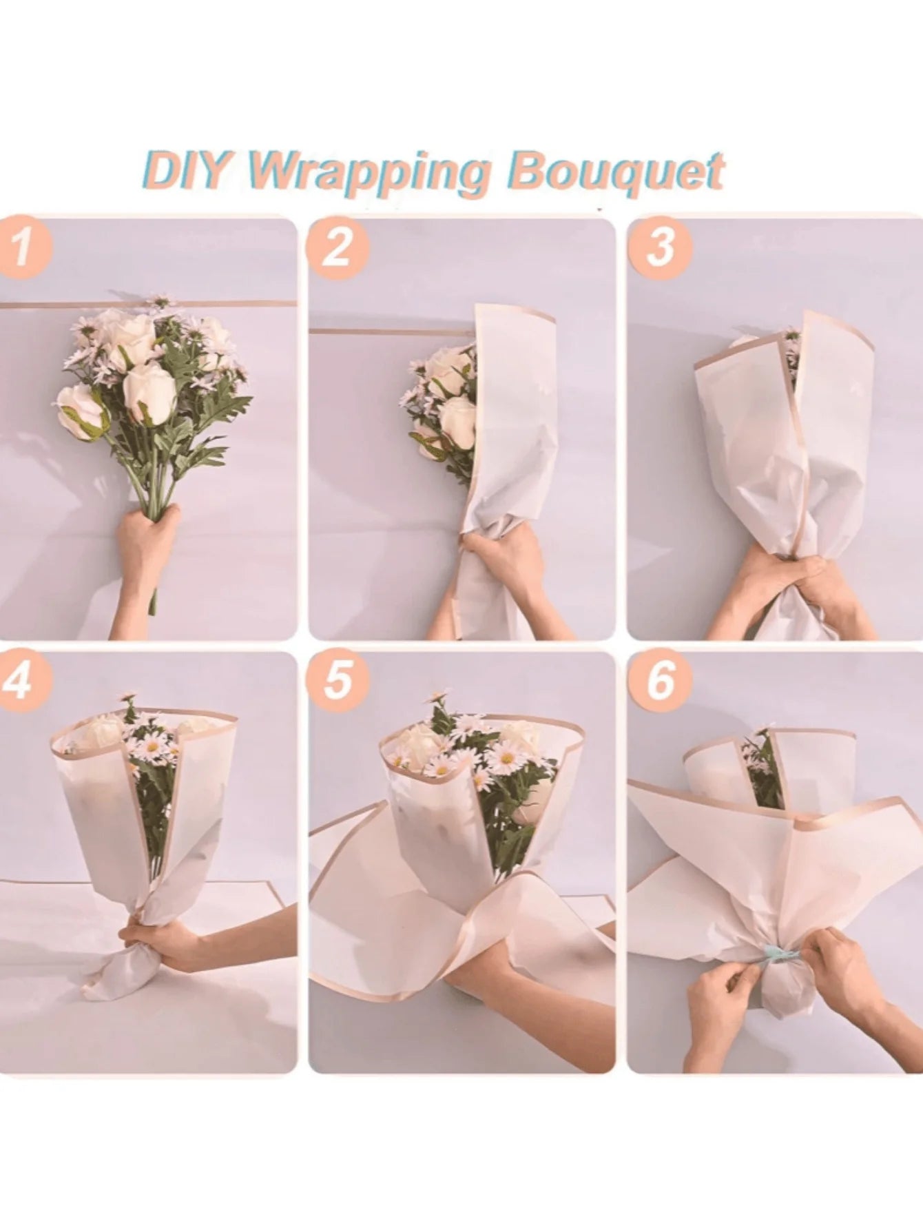 20pcs HelloKitty Gift Wrap Paper Cartoon Patterned Waterproof Wrapping Sheets with Ribbon for DIY Crafts Gifts and Floral Bouque