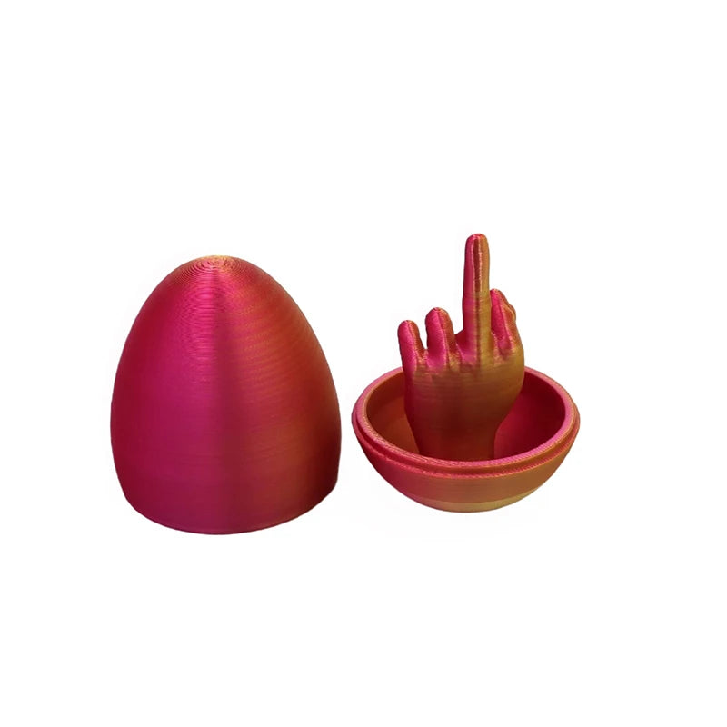 Easter Egg 3D Printing Middle Finger Ornaments Funny Middle Finger Egg Decompress Desktop Decorative Crafts Prank Gift