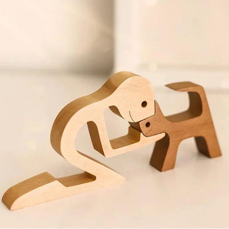 Personalized Wooden Ornaments Pet Carvings Cute Puppy Custom Wood Dog Cat Craft Sculpture Gift Pet Lovers