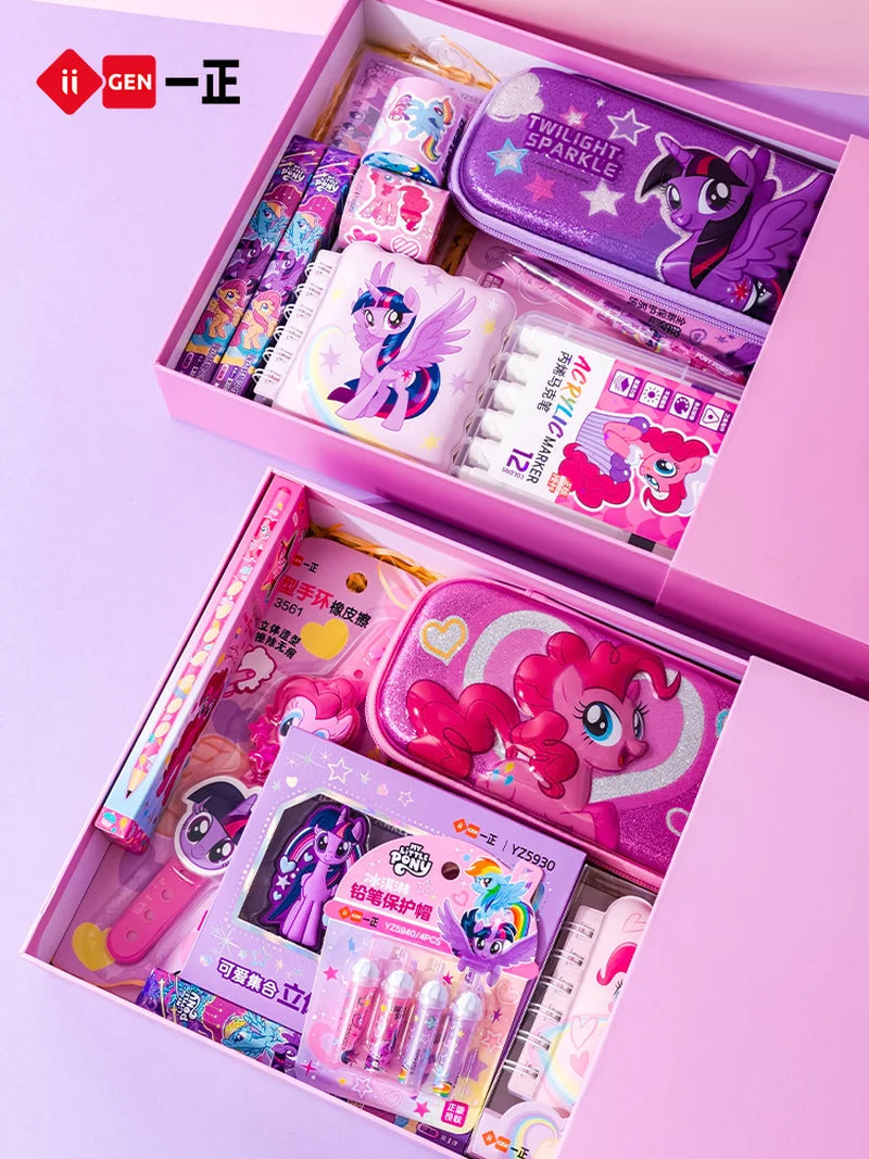 Student Stationery Set Gift iiGEN Little Pony Study Supplies Box Girls Birthday Learning Tools Craft Supplies Large Package