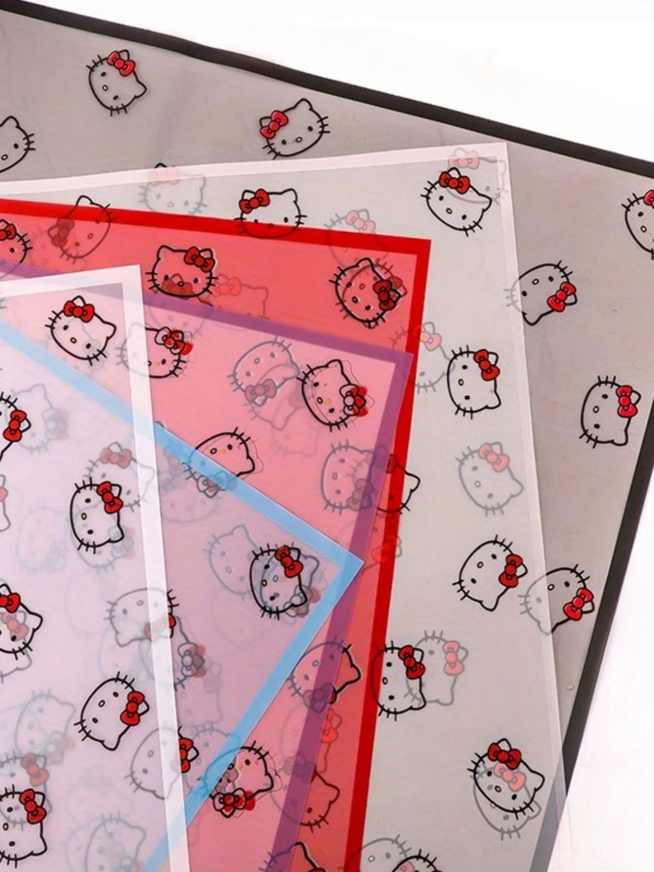 20pcs HelloKitty Gift Wrap Paper Cartoon Patterned Waterproof Wrapping Sheets with Ribbon for DIY Crafts Gifts and Floral Bouque