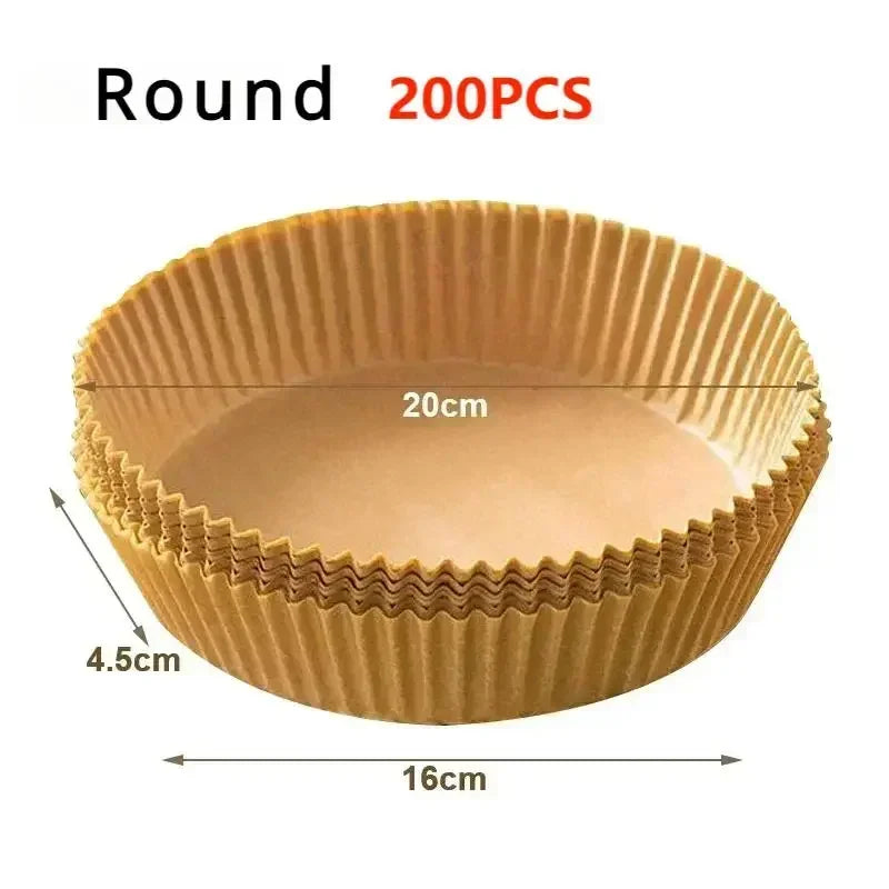 50Pcs Air Fryer Disposable Paper Non-Stick Airfryer Baking Papers Round Air-Fryer Paper Liners Paper Kitchen Accessories