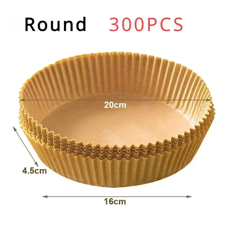 50Pcs Air Fryer Disposable Paper Non-Stick Airfryer Baking Papers Round Air-Fryer Paper Liners Paper Kitchen Accessories