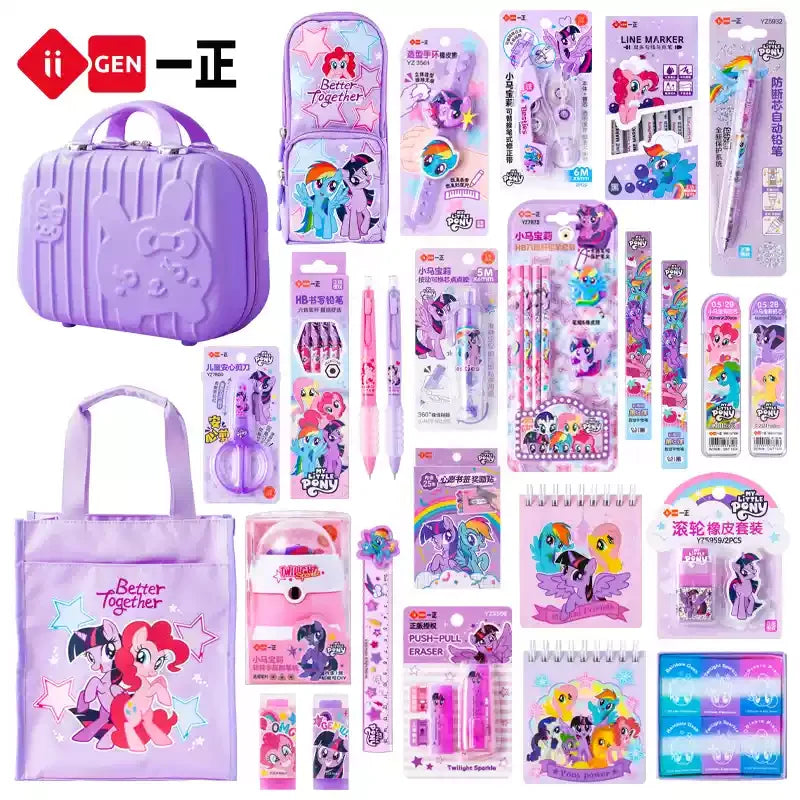 Student Stationery Set Gift iiGEN Little Pony Study Supplies Box Girls Birthday Learning Tools Craft Supplies Large Package