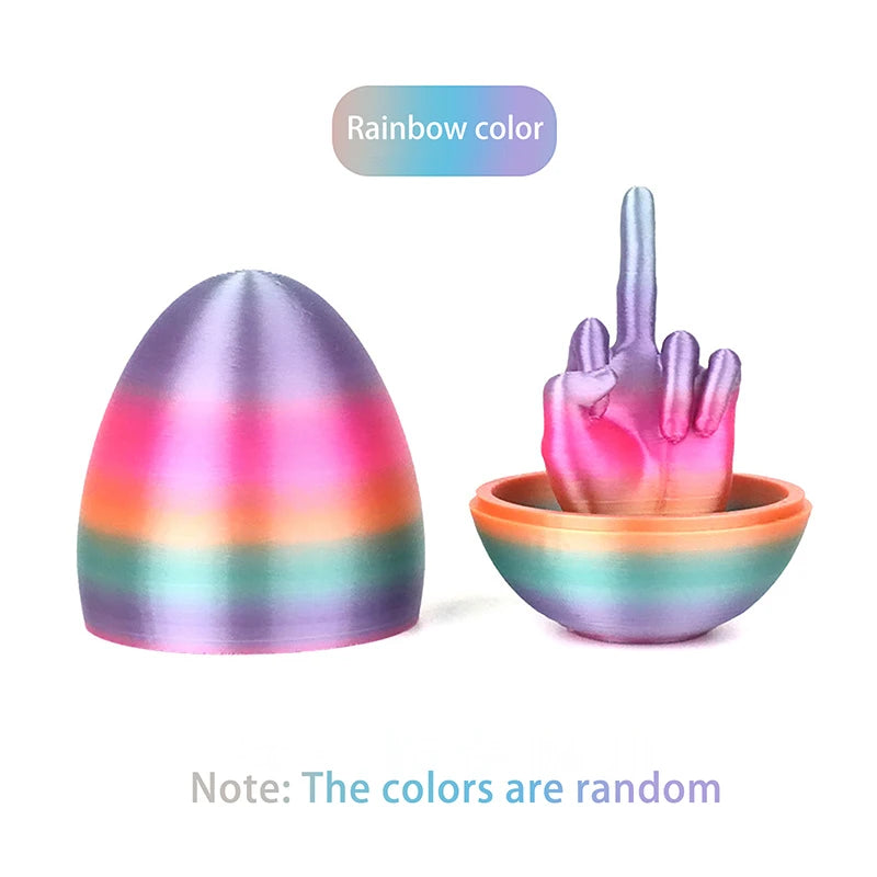 Easter Egg 3D Printing Middle Finger Ornaments Funny Middle Finger Egg Decompress Desktop Decorative Crafts Prank Gift
