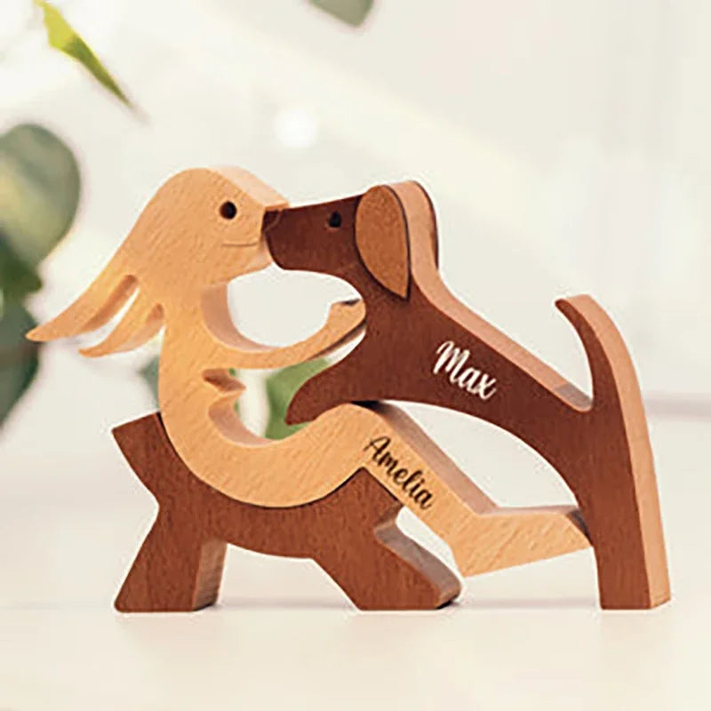 Personalized Wooden Ornaments Pet Carvings Cute Puppy Custom Wood Dog Cat Craft Sculpture Gift Pet Lovers