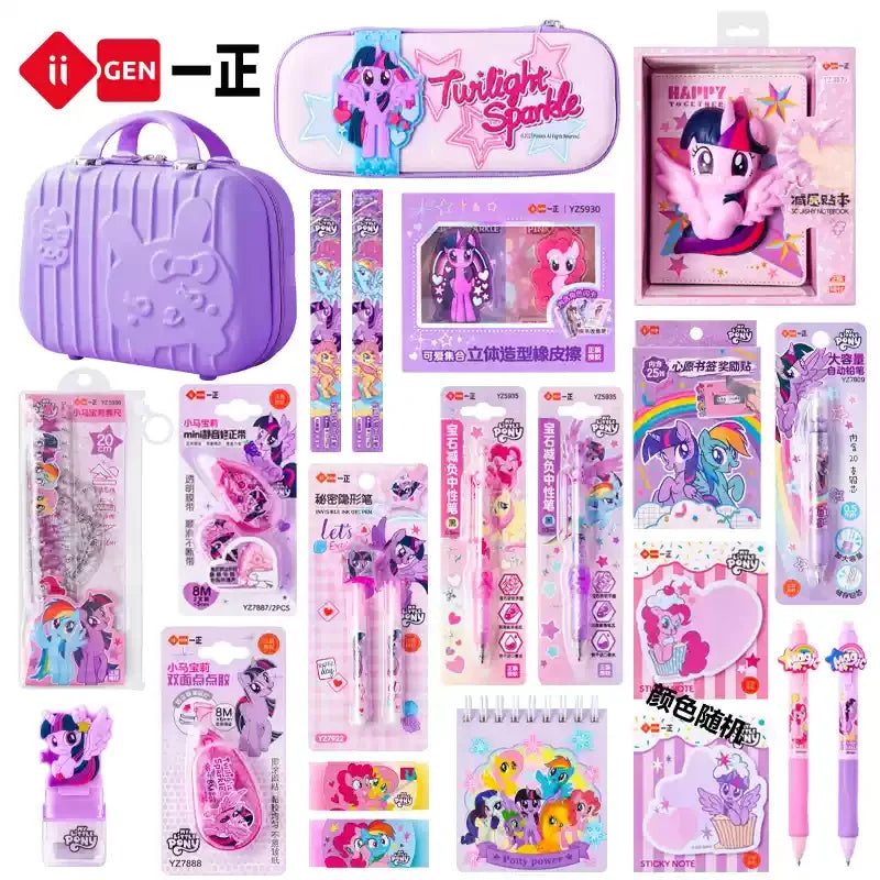Student Stationery Set Gift iiGEN Little Pony Study Supplies Box Girls Birthday Learning Tools Craft Supplies Large Package