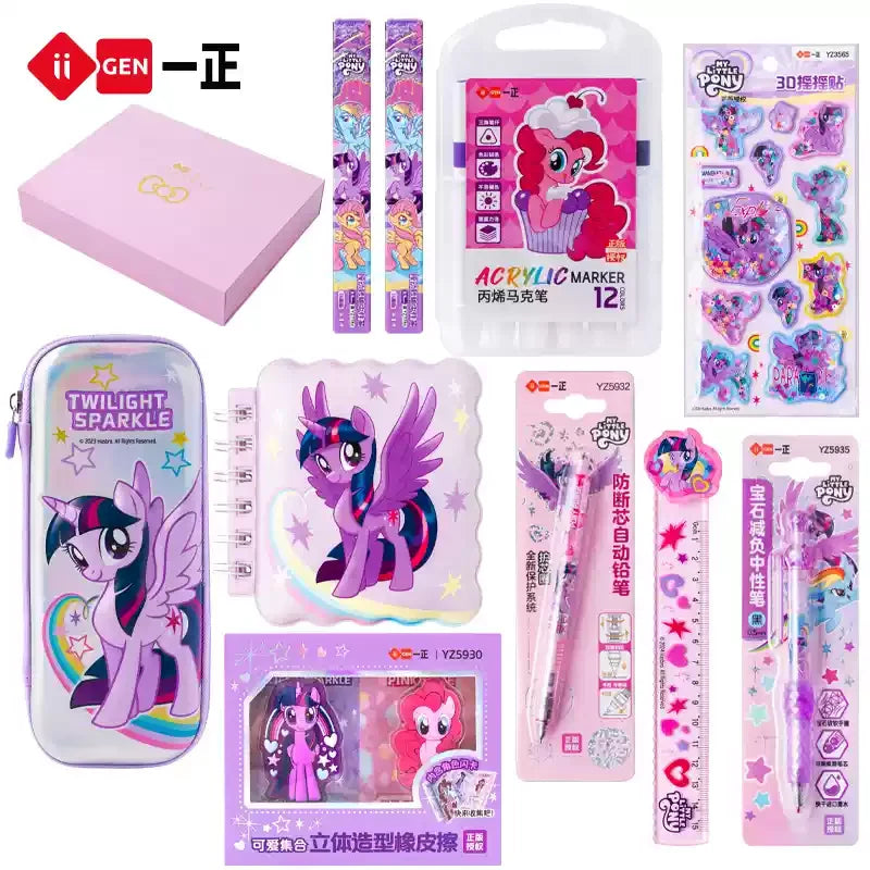 Student Stationery Set Gift iiGEN Little Pony Study Supplies Box Girls Birthday Learning Tools Craft Supplies Large Package