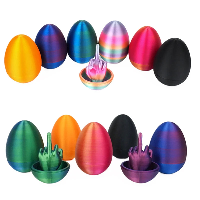 Easter Egg 3D Printing Middle Finger Ornaments Funny Middle Finger Egg Decompress Desktop Decorative Crafts Prank Gift