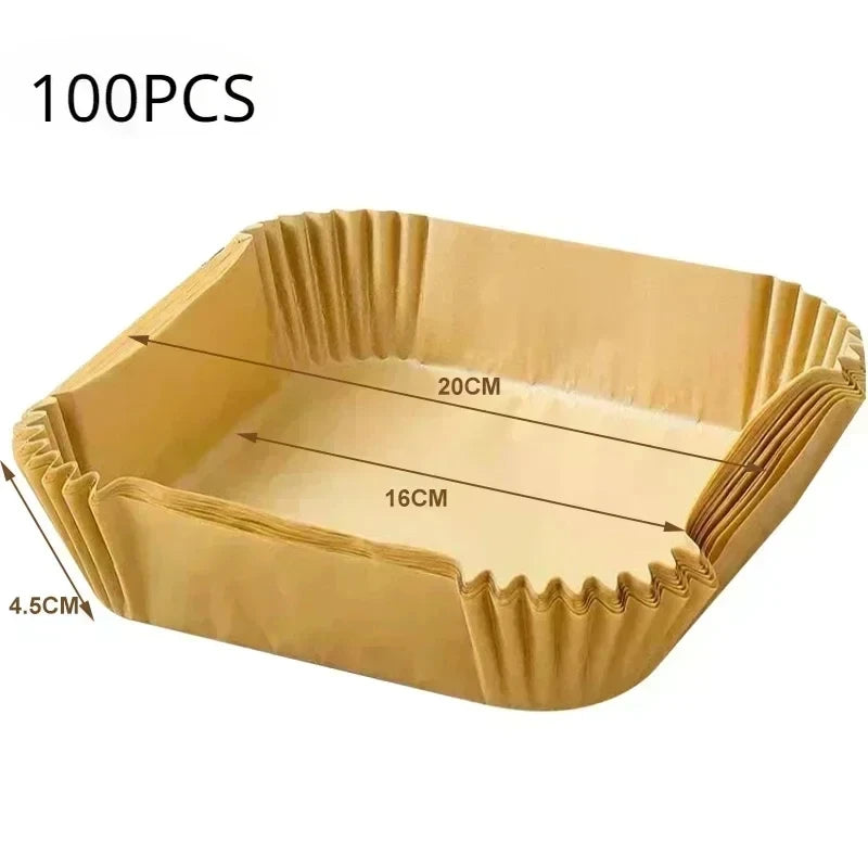 50Pcs Air Fryer Disposable Paper Non-Stick Airfryer Baking Papers Round Air-Fryer Paper Liners Paper Kitchen Accessories