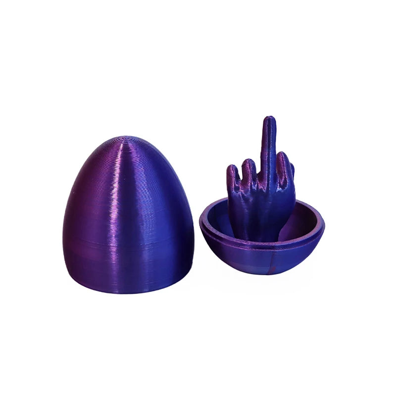 Easter Egg 3D Printing Middle Finger Ornaments Funny Middle Finger Egg Decompress Desktop Decorative Crafts Prank Gift
