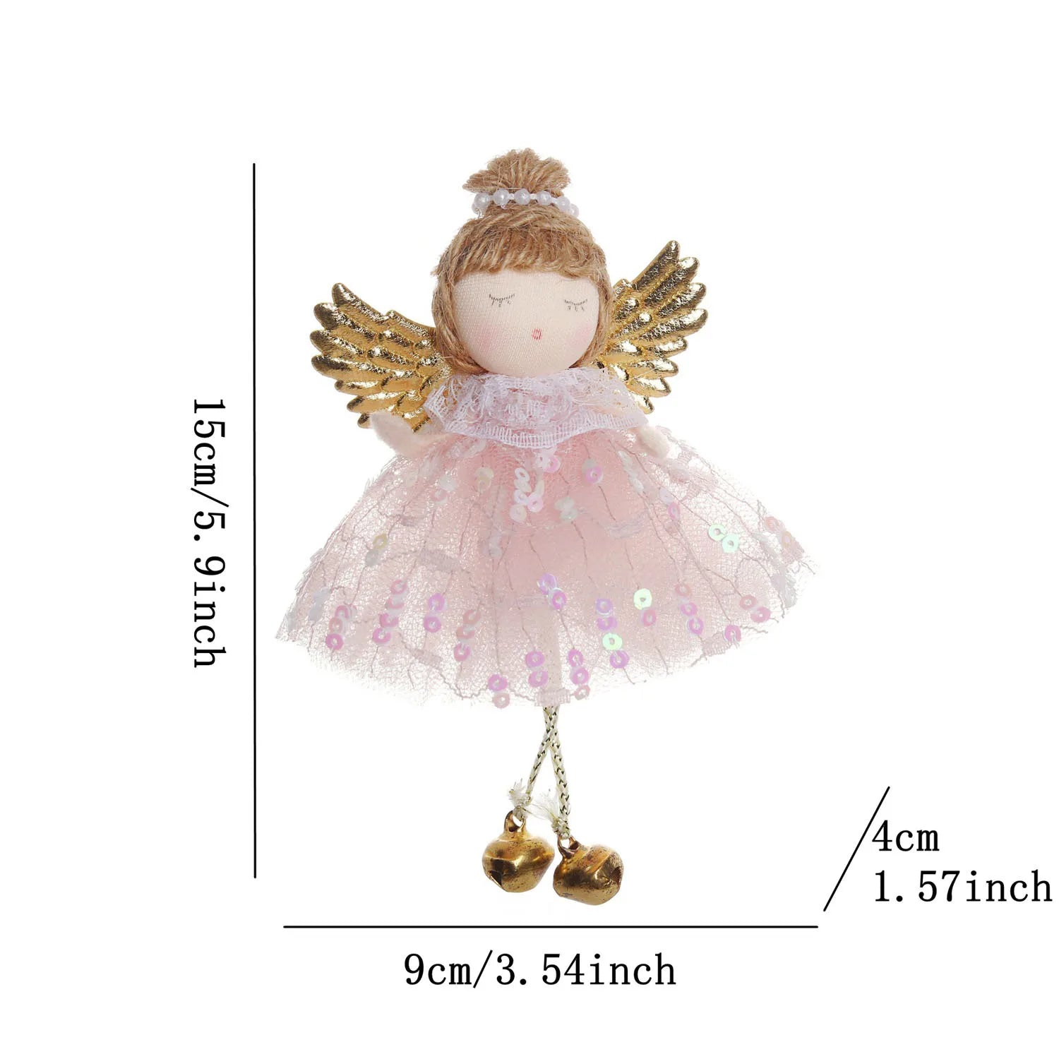 Cartoon Christmas Angel Girl Doll Mini Pendant Hanging Dolls Xmas Tree Crafts Elves Pendant Hanging Angel Doll Props Cloth Wing