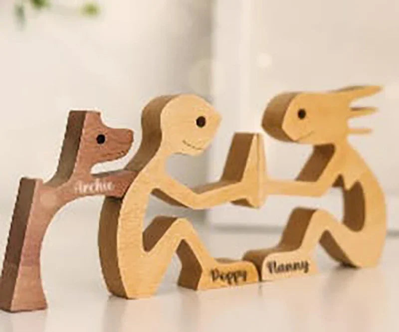 Personalized Wooden Ornaments Pet Carvings Cute Puppy Custom Wood Dog Cat Craft Sculpture Gift Pet Lovers