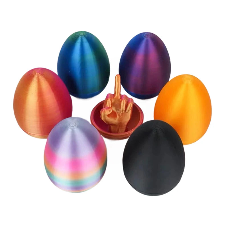 Easter Egg 3D Printing Middle Finger Ornaments Funny Middle Finger Egg Decompress Desktop Decorative Crafts Prank Gift