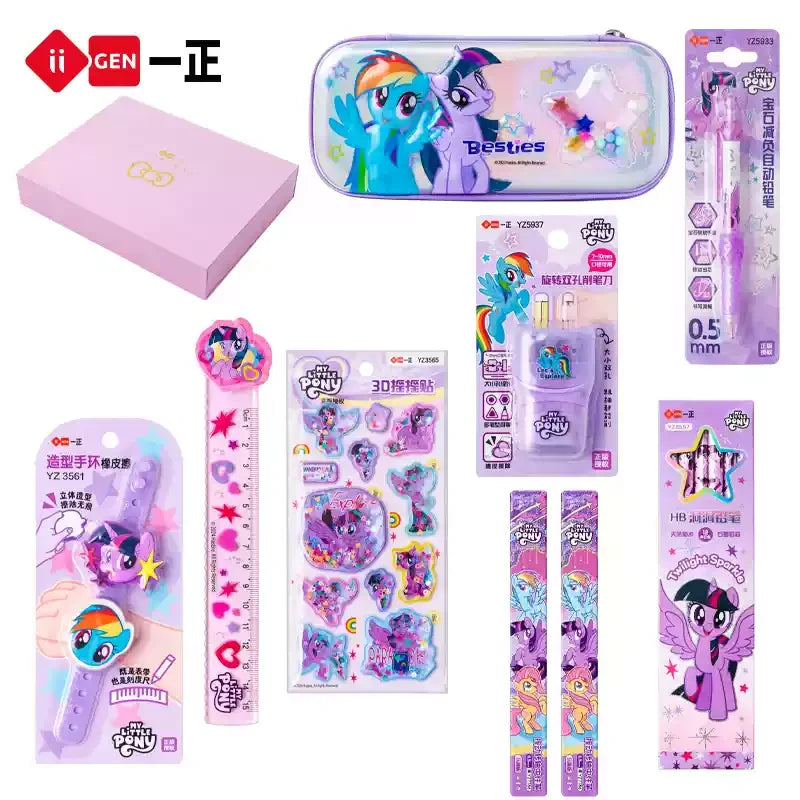 Student Stationery Set Gift iiGEN Little Pony Study Supplies Box Girls Birthday Learning Tools Craft Supplies Large Package