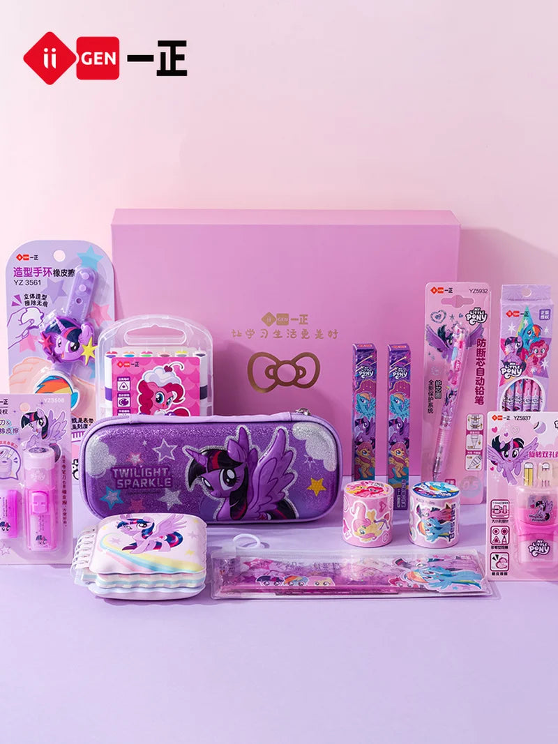 Student Stationery Set Gift iiGEN Little Pony Study Supplies Box Girls Birthday Learning Tools Craft Supplies Large Package