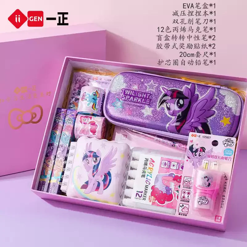 Student Stationery Set Gift iiGEN Little Pony Study Supplies Box Girls Birthday Learning Tools Craft Supplies Large Package