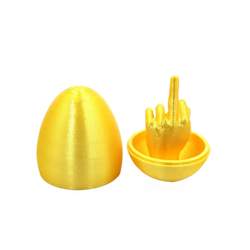 Easter Egg 3D Printing Middle Finger Ornaments Funny Middle Finger Egg Decompress Desktop Decorative Crafts Prank Gift
