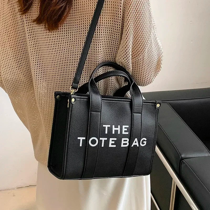 Solid Words Lette Leisure Large Bag,Luxury Fashion Designer Bag for PU The Tote Bag for Women Crossbody Female Handbag NEW